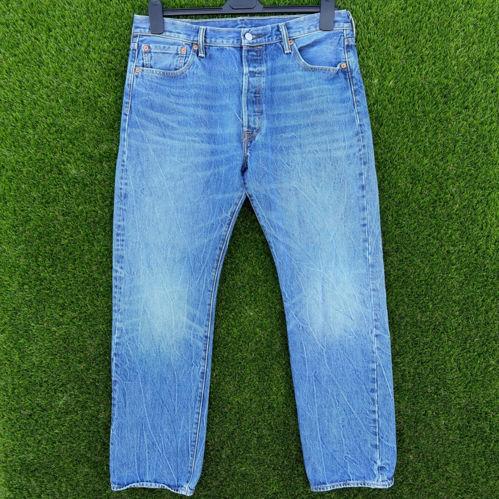 VTG Levis 501 Jeans Mens 36x32 Straight Leg Button Fly Medium Stone Wash Denim